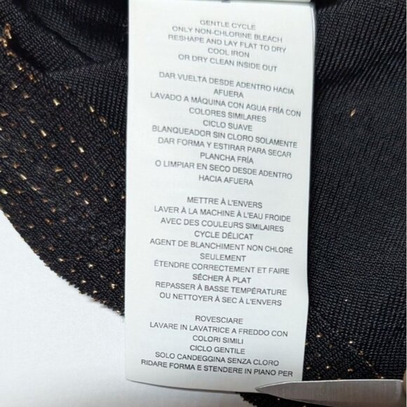 Michael Kors Metallic Tiered Dress NWT Size 3X Glam NYE Party Black Gold - Picture 9 of 9